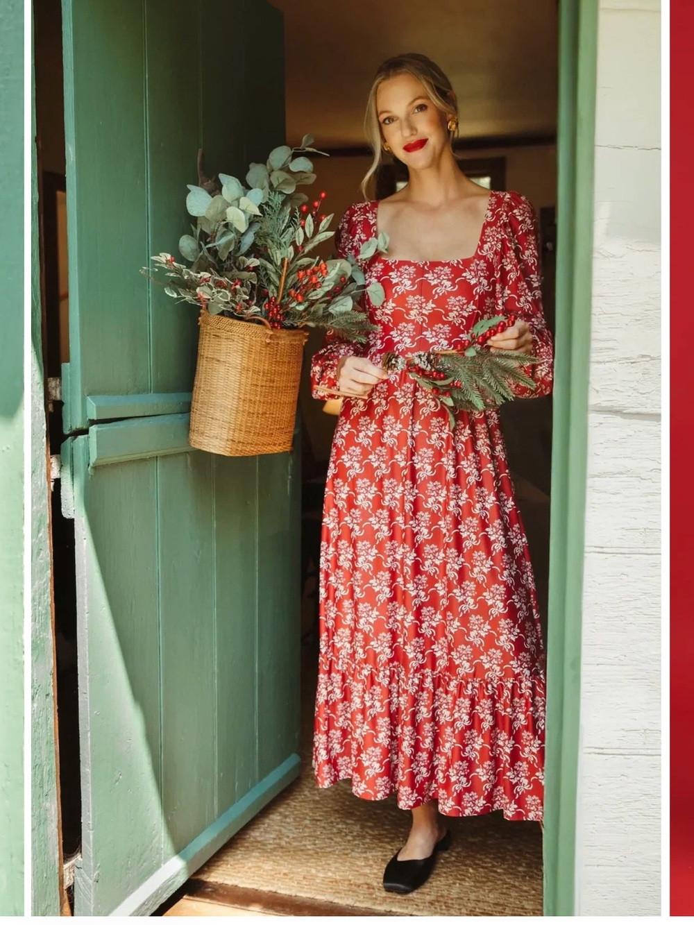 Smith & Quinn Natalie Dress Women’s NWT Red Floral Long Sleeve Maxi Dress